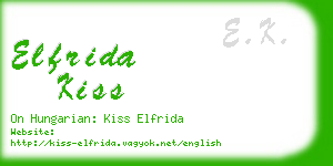 elfrida kiss business card